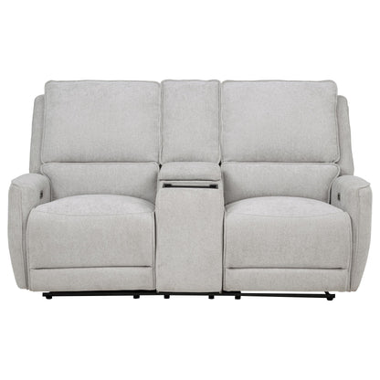 Sylmar Chenille Upholstered Power Reclining Loveseat Grey