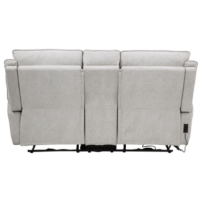 Sylmar Chenille Upholstered Power Reclining Loveseat Grey