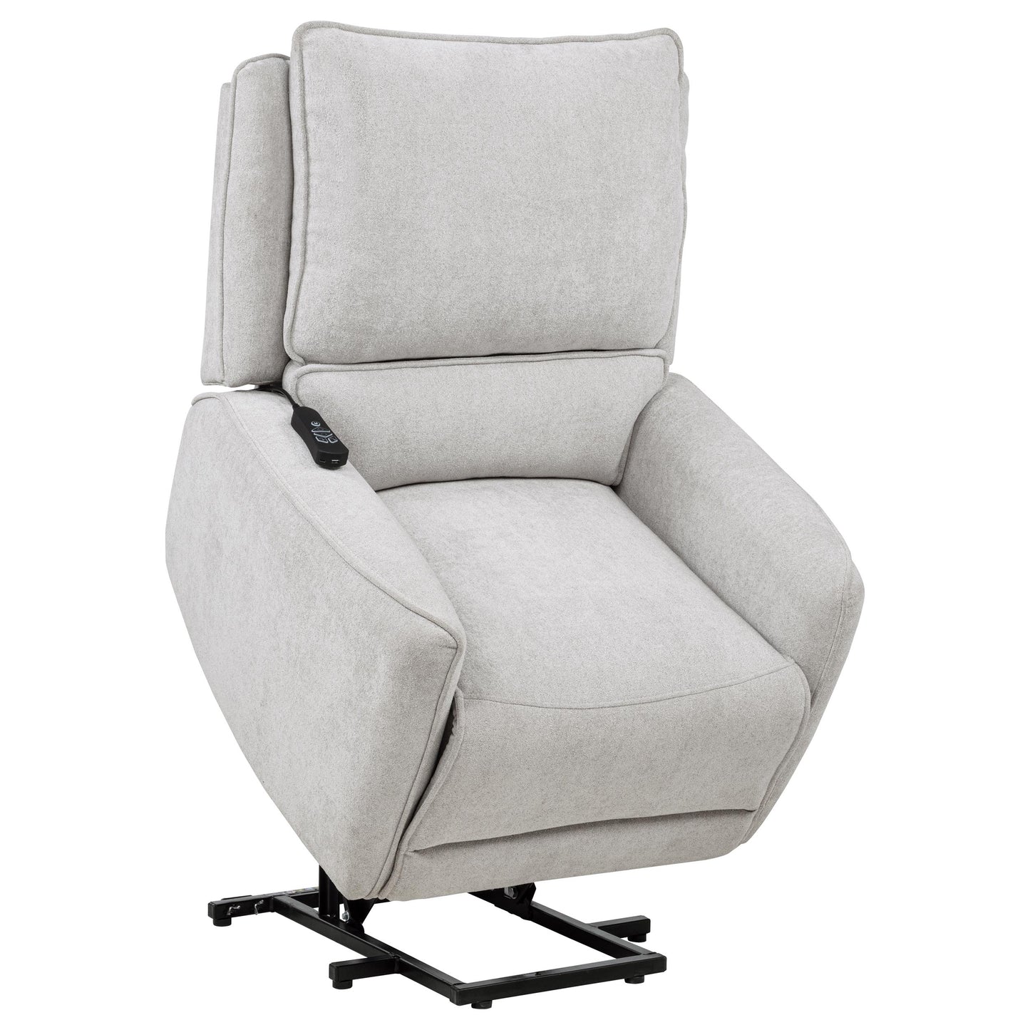 Sylmar Chenille Upholstered Dual Power Lift Recliner Grey