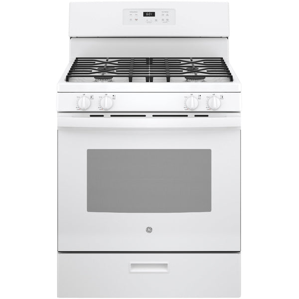 GE 30-inch Freestanding Gas Range with Precise Simmer Burner JGBS61DPWW