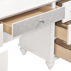 Barzini Wood 7-Drawer Vanity Desk with Mirror