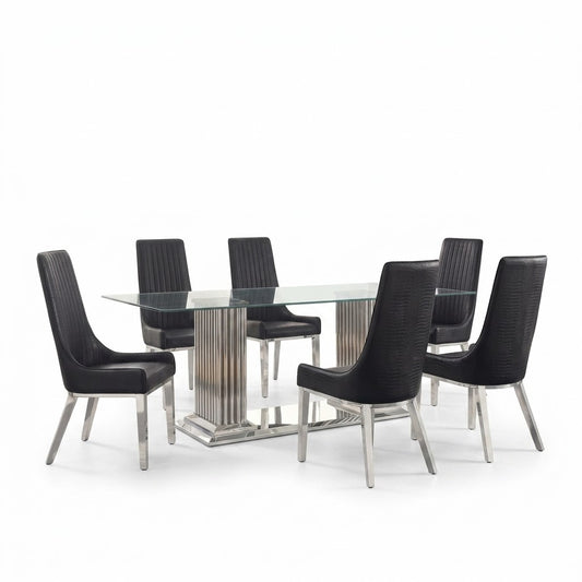 Cyrene Gianna 7PC Dining Set Package + FREE 2PC Accessories Set