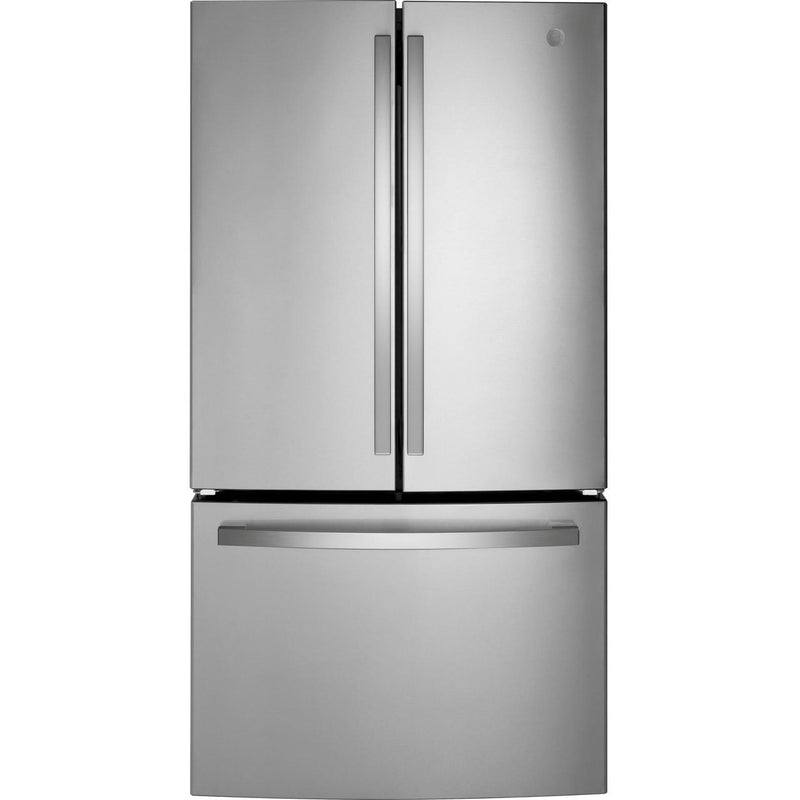 GE 36-inch, 27 cu. ft. French 3-Door Refrigerator with Internal Water Dispenser GNE27JYMFS