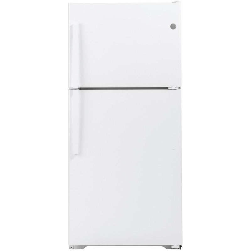 GE 30-inch, 19.2 cu. ft. Top Freezer Refrigerator with edge-to-edge glass shelves GTE19JTNRWW