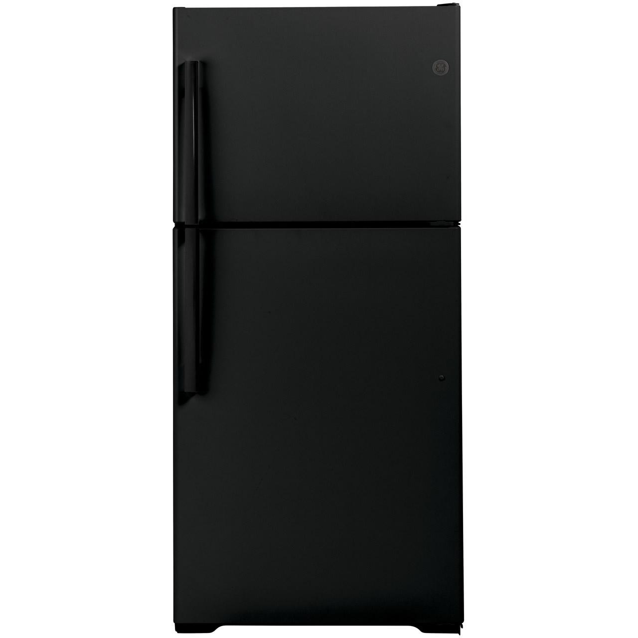  GE 33-inch, 21.9 cu. ft. Top Freezer Refrigerator with edge-to-edge glass shelves GTE22JTNRBB IMAGE 1