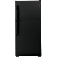  GE 33-inch, 21.9 cu. ft. Top Freezer Refrigerator with edge-to-edge glass shelves GTE22JTNRBB IMAGE 1