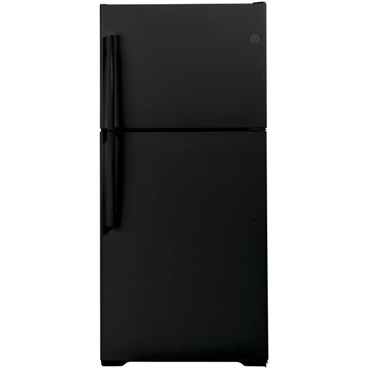  GE 33-inch, 21.9 cu. ft. Top Freezer Refrigerator with edge-to-edge glass shelves GTE22JTNRBB IMAGE 1