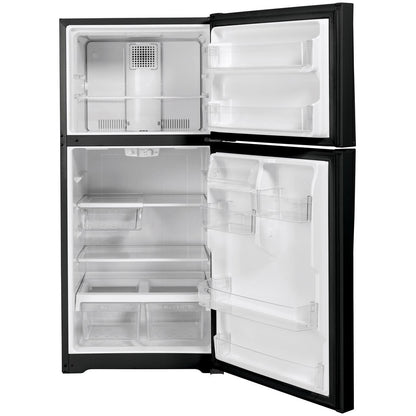  GE 33-inch, 21.9 cu. ft. Top Freezer Refrigerator with edge-to-edge glass shelves GTE22JTNRBB IMAGE 2