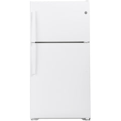  GE 33-inch, 21.9 cu. ft. Top Freezer Refrigerator with edge-to-edge glass shelves GTE22JTNRWW IMAGE 1