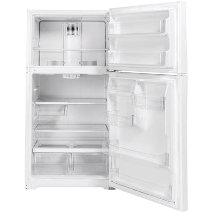  GE 33-inch, 21.9 cu. ft. Top Freezer Refrigerator with edge-to-edge glass shelves GTE22JTNRWW IMAGE 2
