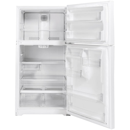  GE 33-inch, 21.9 cu. ft. Top Freezer Refrigerator with edge-to-edge glass shelves GTE22JTNRWW IMAGE 2