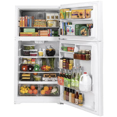  GE 33-inch, 21.9 cu. ft. Top Freezer Refrigerator with edge-to-edge glass shelves GTE22JTNRWW IMAGE 3