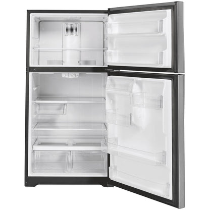  GE 33-inch, 21.9 cu. ft. Top Freezer Refrigerator with edge-to-edge glass shelves GTE22JSNRSS IMAGE 2