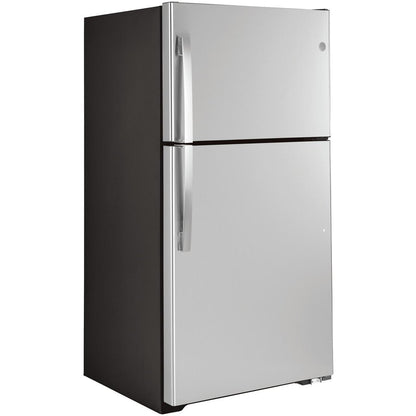  GE 33-inch, 21.9 cu. ft. Top Freezer Refrigerator with edge-to-edge glass shelves GTE22JSNRSS IMAGE 6