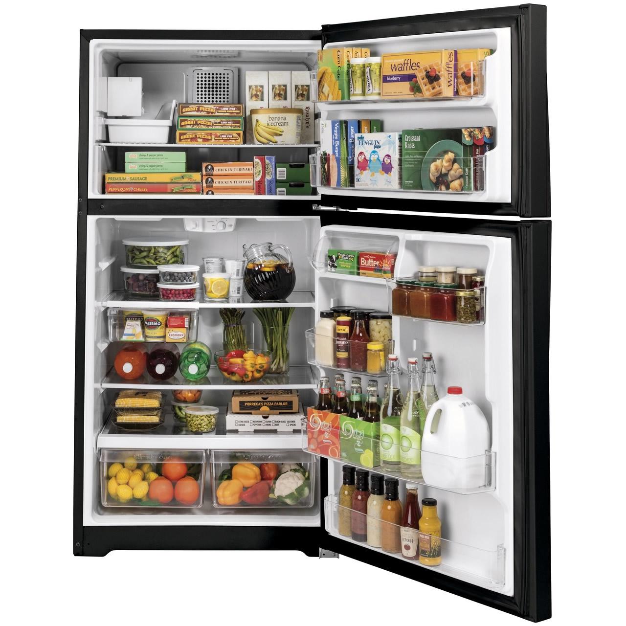  GE 33-inch, 21.9 cu. ft. Top Freezer Refrigerator with icemaker GIE22JTNRBB IMAGE 3