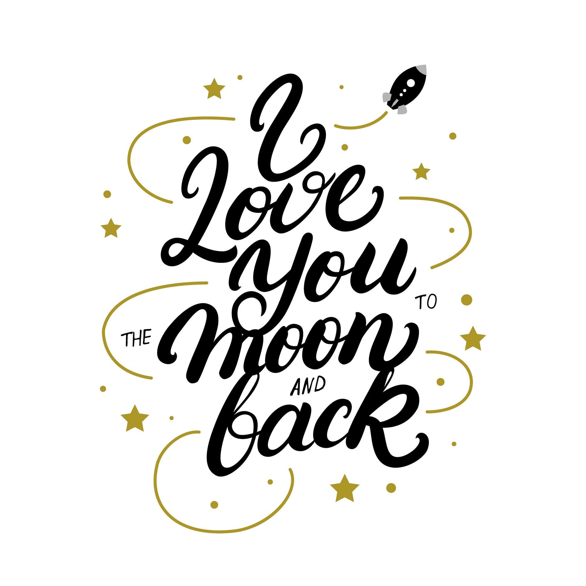 ''Stellar Love Typography'' Printed Wrapped Canvas