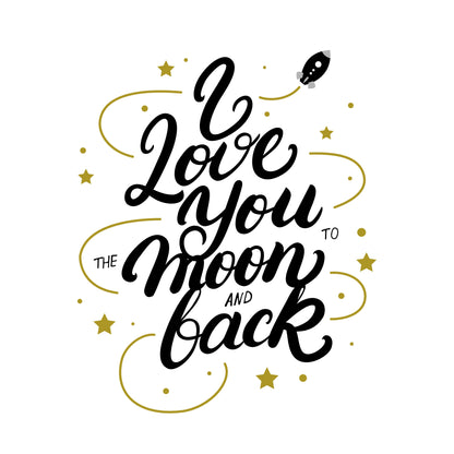 ''Stellar Love Typography'' Printed Wrapped Canvas