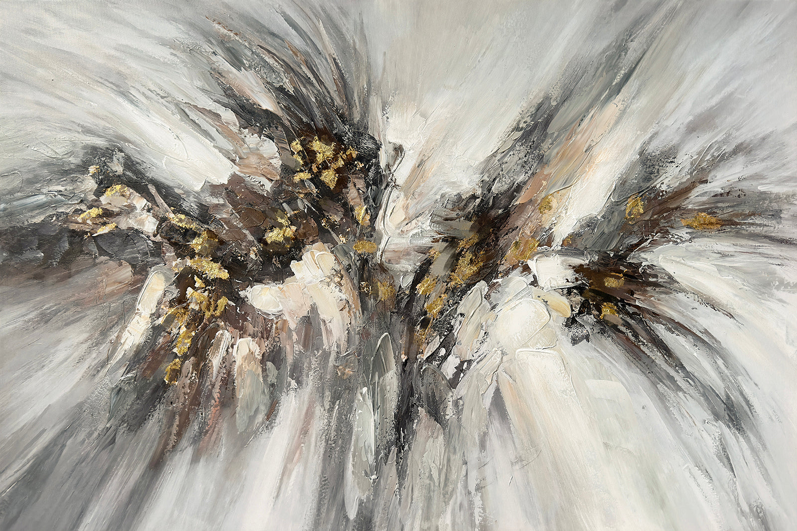 ''Warp Speed Abstract'' Hand-painted Wrapped Canvas