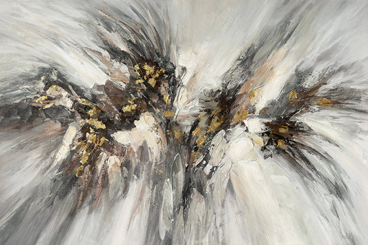 ''Warp Speed Abstract'' Hand-painted Wrapped Canvas