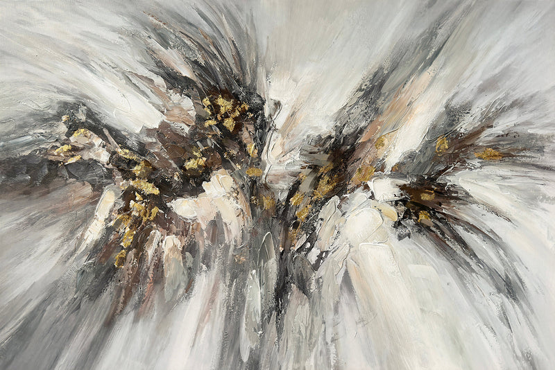 ''Warp Speed Abstract'' Hand-painted Wrapped Canvas