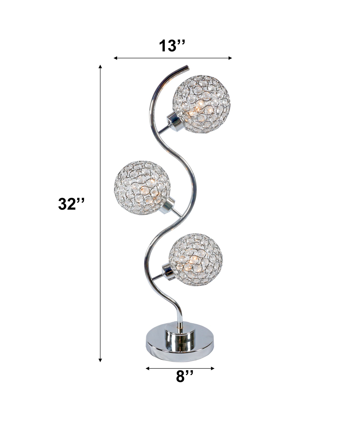 Crystal 3 Globe Table Lamp