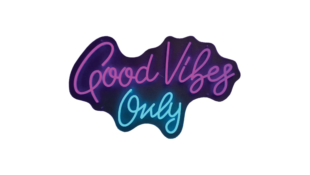 ''Good Vibes Only'' Neon Typography