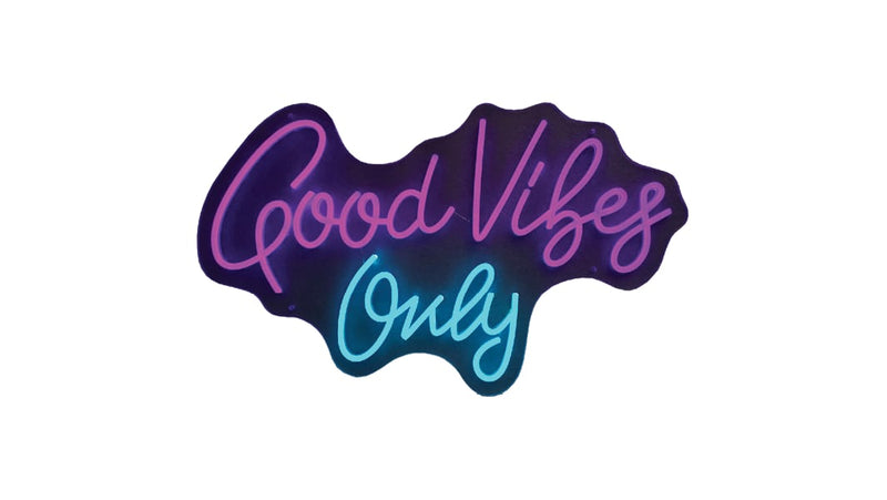 ''Good Vibes Only'' Neon Typography