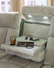Stately Check PWR REC Sofa with ADJ Headrest