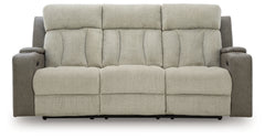 Stately Check PWR REC Sofa with ADJ Headrest