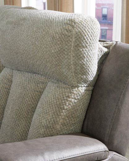 Stately Check PWR Recliner/ADJ Headrest