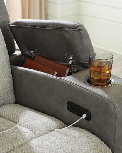 Stately Check PWR Recliner/ADJ Headrest