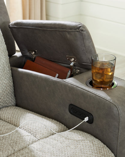 Stately Check PWR Recliner/ADJ Headrest