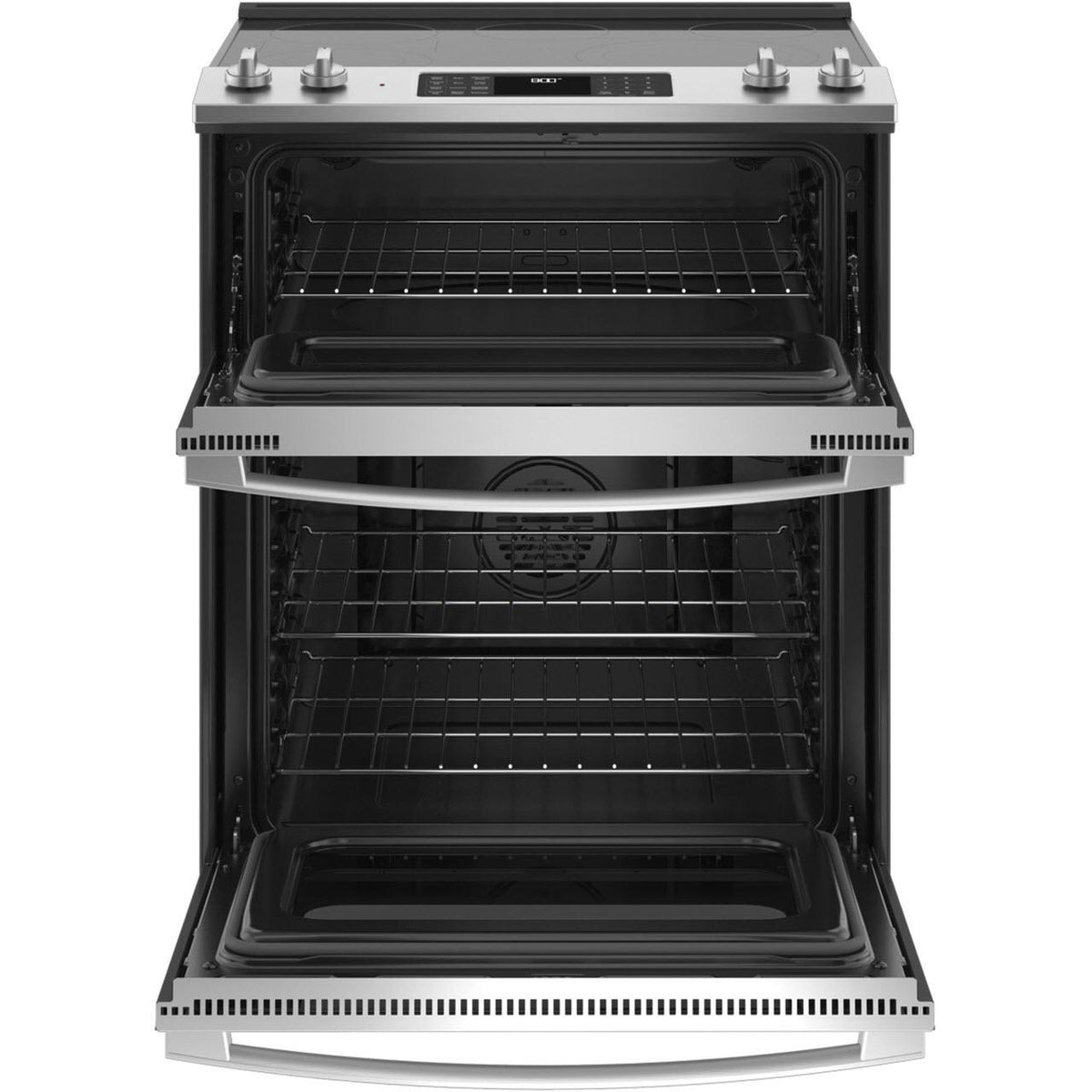 GE 30-inch Slide-in Electric Range with True European Convection Technology JSS86SPSS IMAGE 2