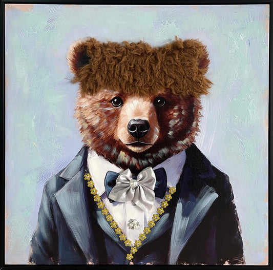 Animal Honor Role II Hand-Embellished Canvas w/Fabric in Frame