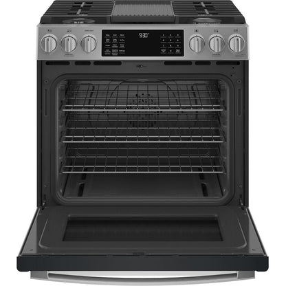 GE Profile 30-inch Slide-In Gas Range with No Preheat Air Fry PGS930YPFS IMAGE 2