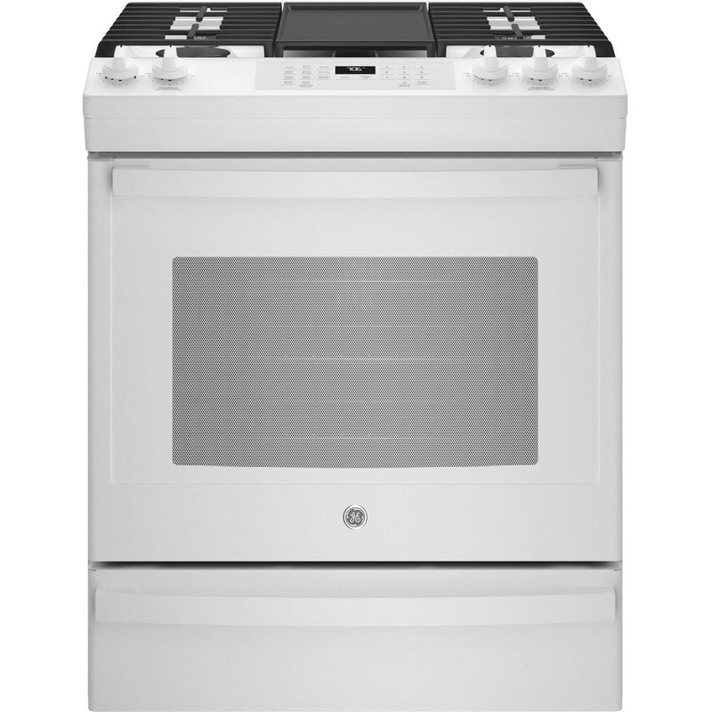 GE 30-inch Slide-in Gas Range with Convection Technology JGS760DPWW