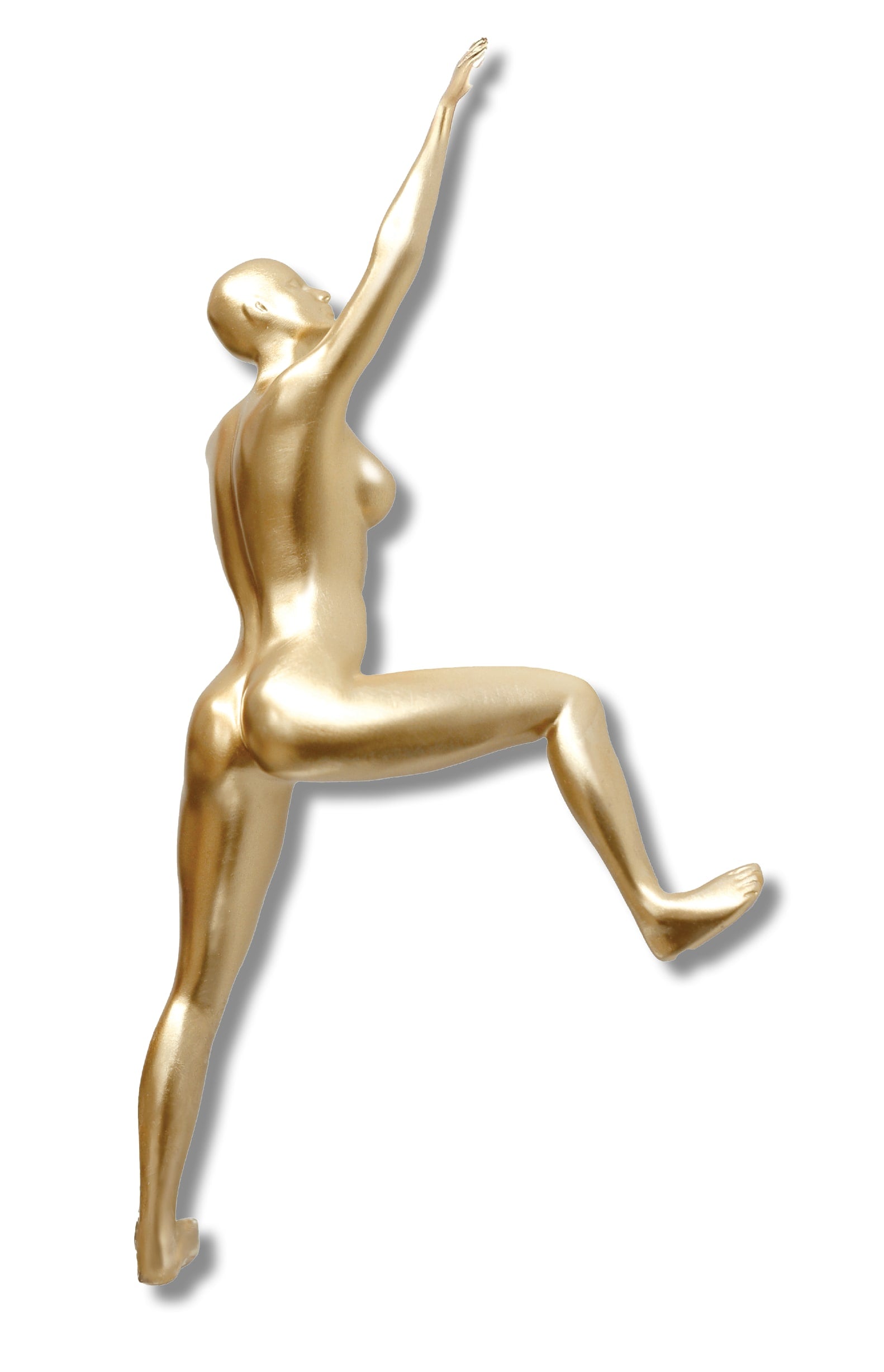 ''Radiant Wall-Climbing Woman Sculpture'' Painted Resin Sculpture