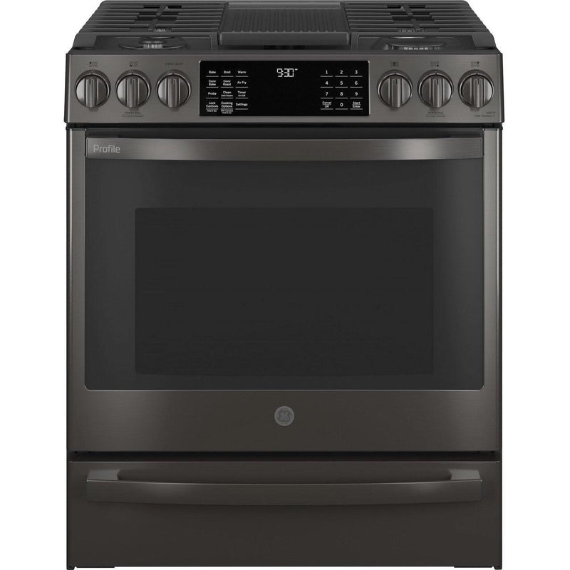 GE Profile 30-inch Slide-In Gas Range with No Preheat Air Fry PGS930BPTS