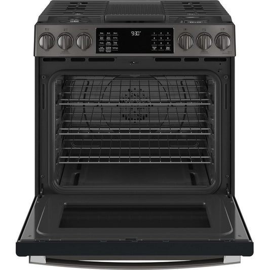 GE Profile 30-inch Slide-In Gas Range with No Preheat Air Fry PGS930BPTS IMAGE 2