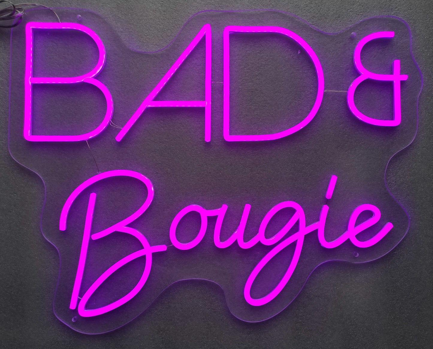 ''Bad & Bougie'' Neon Typography