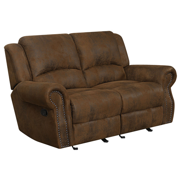 Contemporary Brown Glider Loveseat