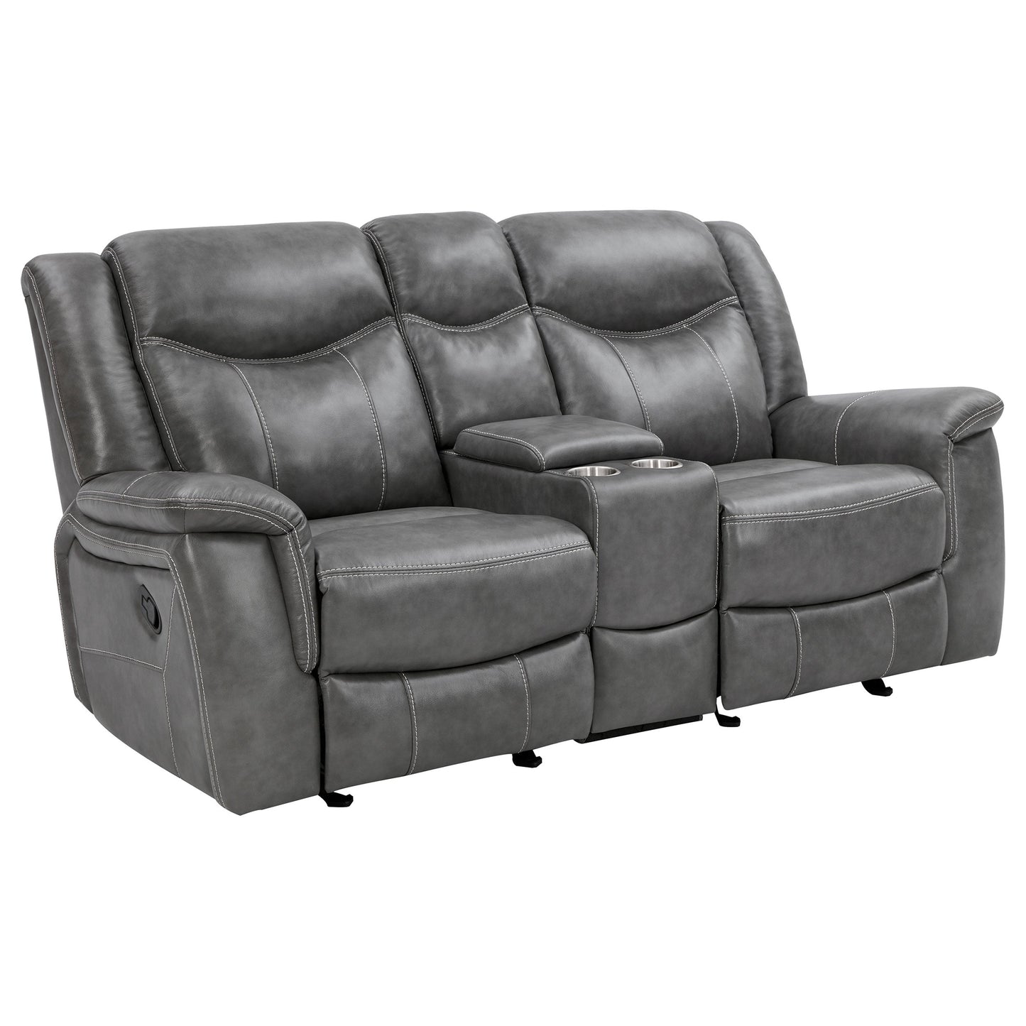 Conrad Upholstered Padded Arm Motion Sofa Set Grey