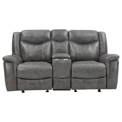 Conrad Upholstered Padded Arm Motion Sofa Set Grey