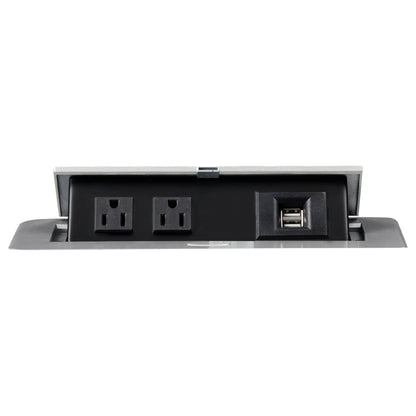 Sofá Conrad con brazos acolchados y tapizado, color gris