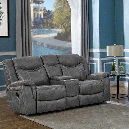 Loveseat tapizado con brazos acolchados Conrad, gris