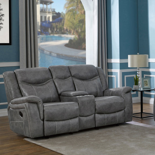 Loveseat tapizado con brazos acolchados Conrad, gris