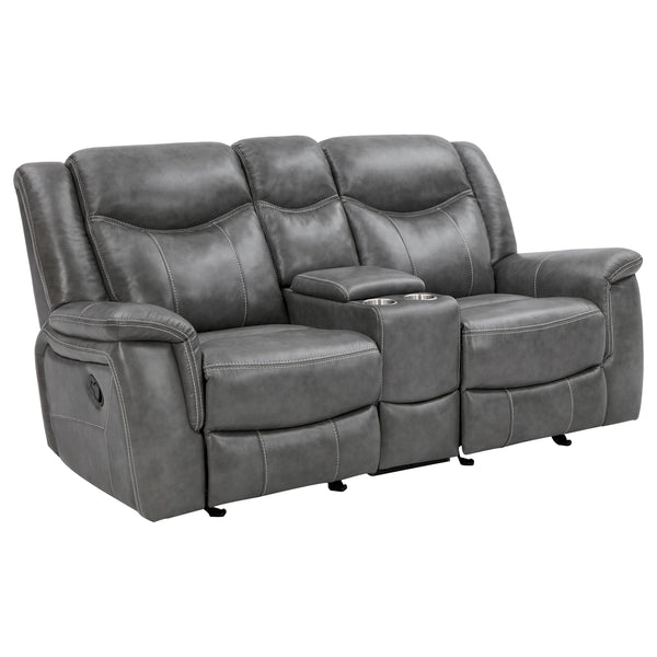 Loveseat tapizado con brazos acolchados Conrad, gris
