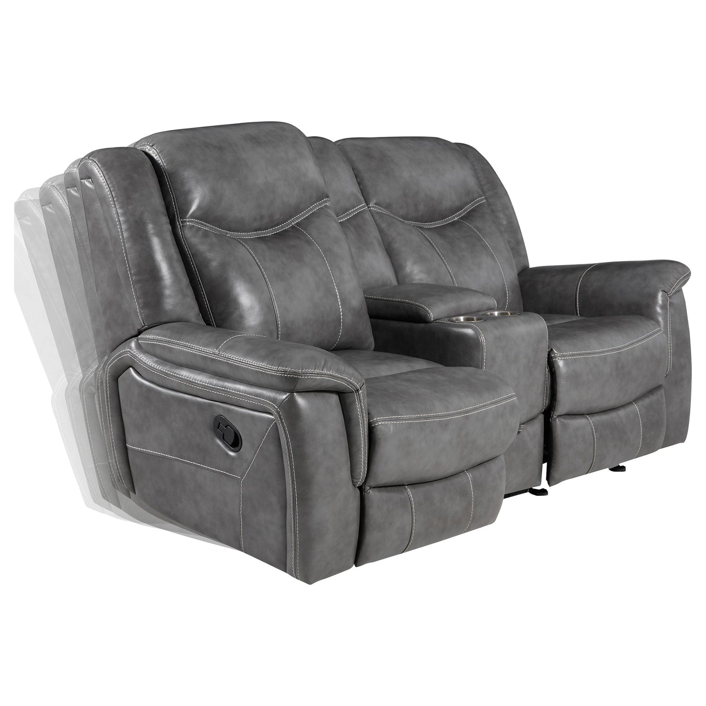 Loveseat tapizado con brazos acolchados Conrad, gris