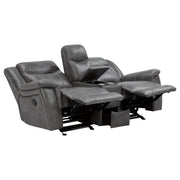 Loveseat tapizado con brazos acolchados Conrad, gris