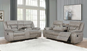 Conjunto de sofá reclinable tapizado Greer marrón